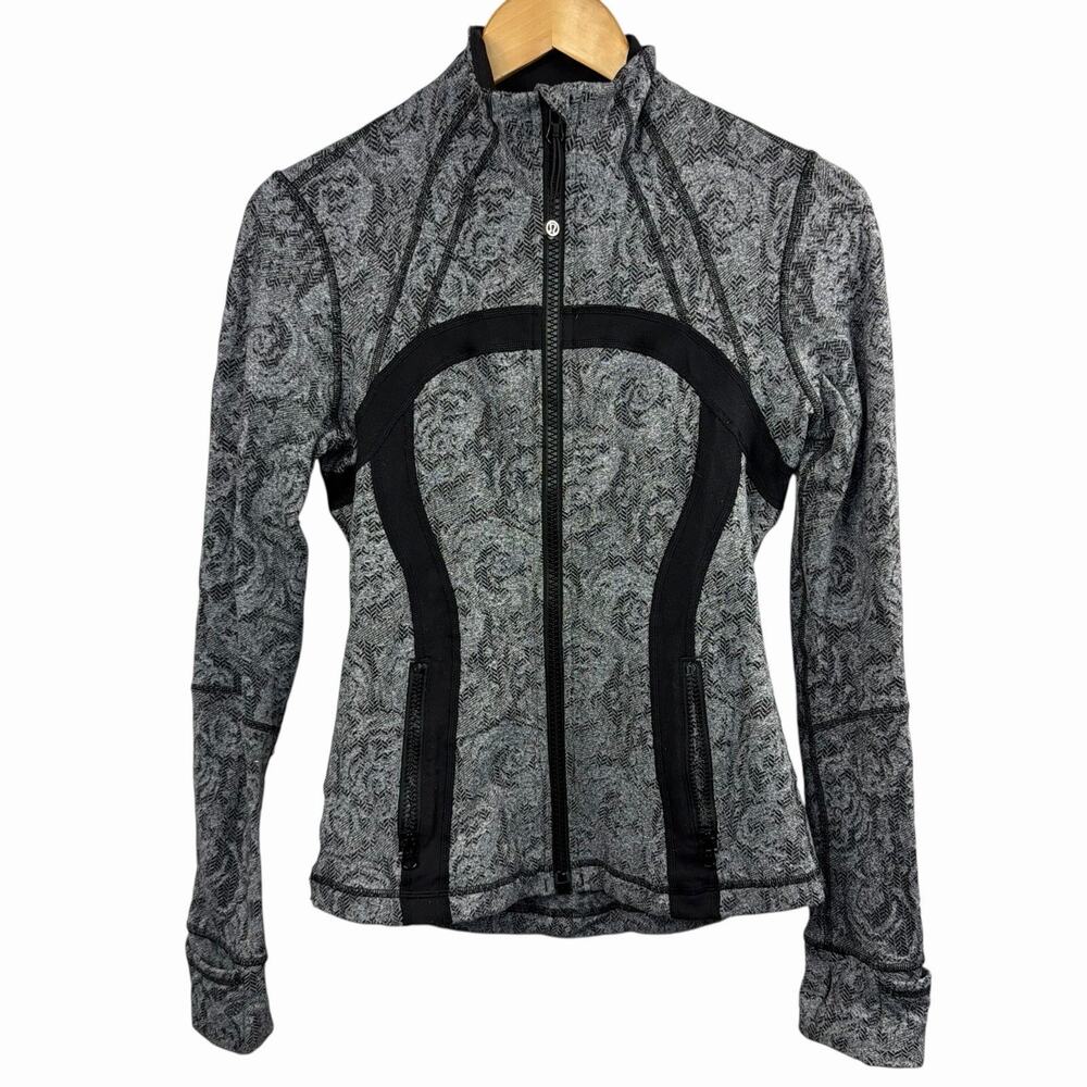 Lululemon Define Jacket Size 6 Brushed Rose Herringbone Black Gray
